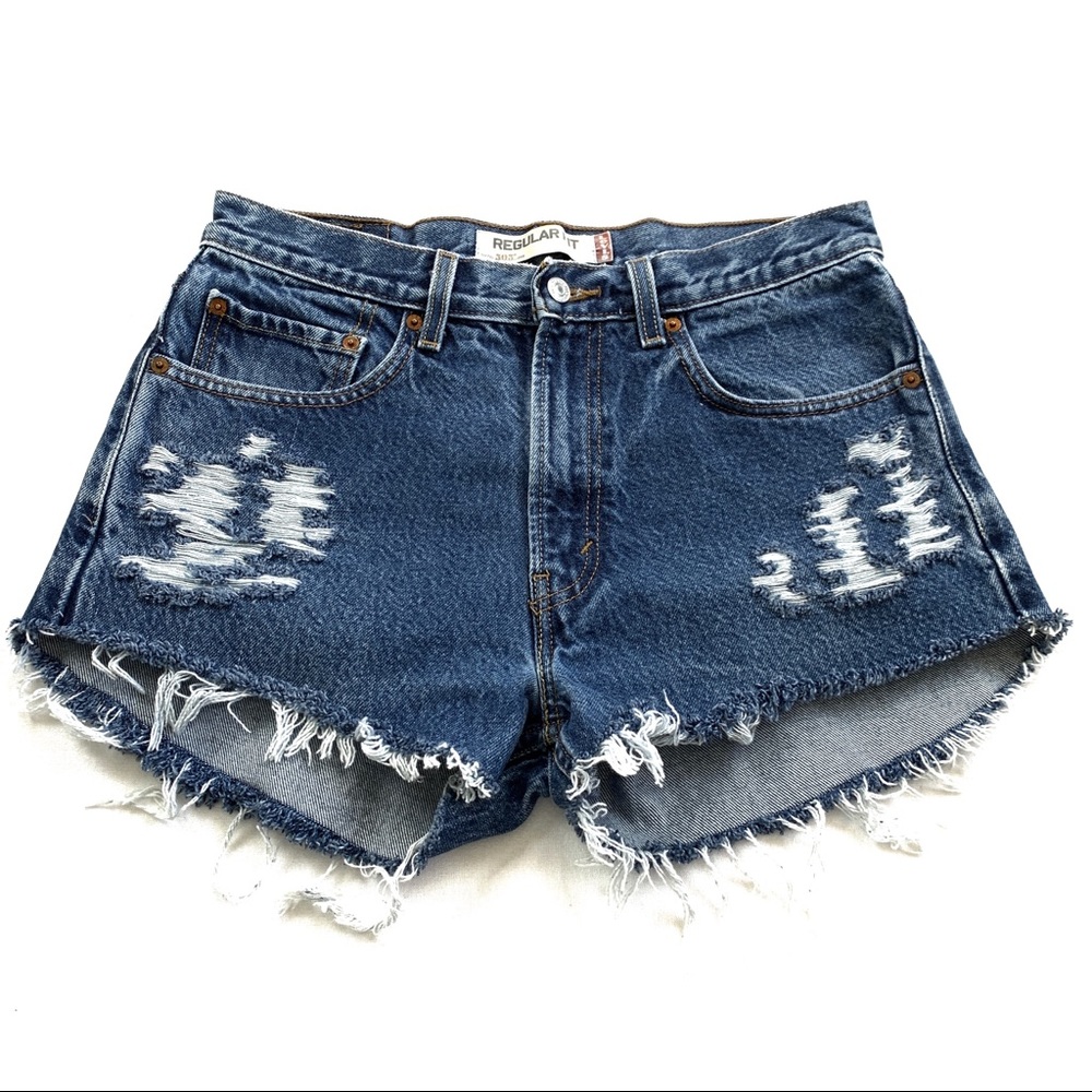 LEVI'S Cutoffs/ Waist 33-34/ Hand-Distressed 154RE